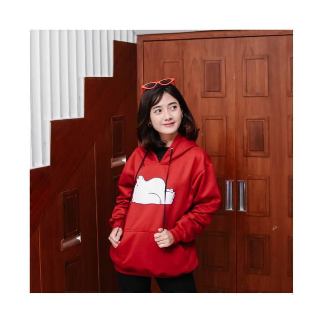 SLEEP THE BEAR HOODIE WANITA - ATASAN TEBAL LUCU TERLARIS