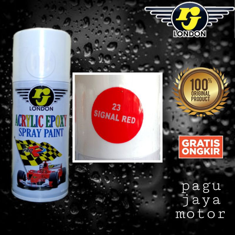 Pilox pilok 150ml warna signal red merah RJ london cat semprot 150cc spray paint untuk motor mobil velg helm kayu besi plastik