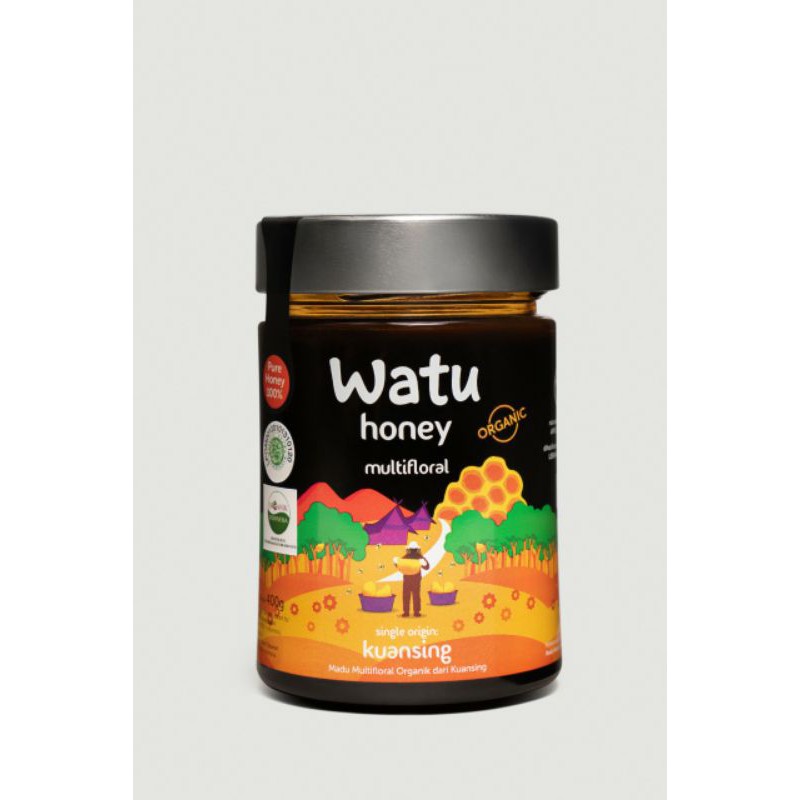 

MADU HUTAN ASLI 100 % Madu Murni WATU HONEY MULTIFLORAL ORGANIC 400 gr Immune Booster alami