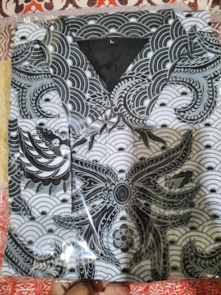 Kuncoro Sukma Kemeja Batik Pria Lengan Panjang Slimfit Katun Printing Hem Baju Seragam Kantor Modern