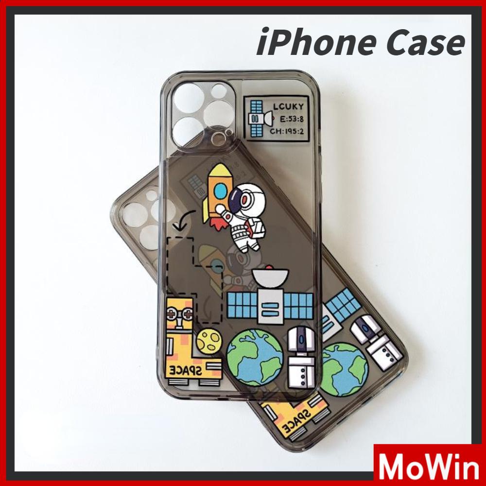 Soft Case Silikon Transparan Motif Roket Astronot Untuk iPhone 13 Pro Max 12 Pro Max 11 7 Plus