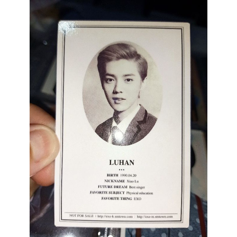 OFFICIAL Photocard LUHAN dari album XoXo EXO