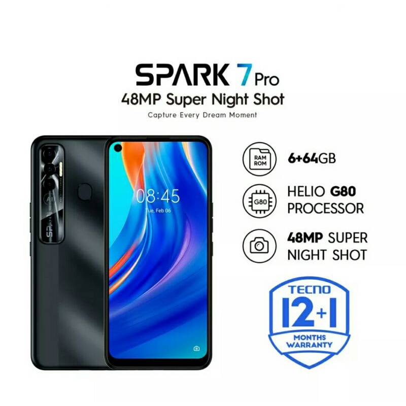 Tecno Spark 7 Pro Ram 6/64Gb Garansi Resmi