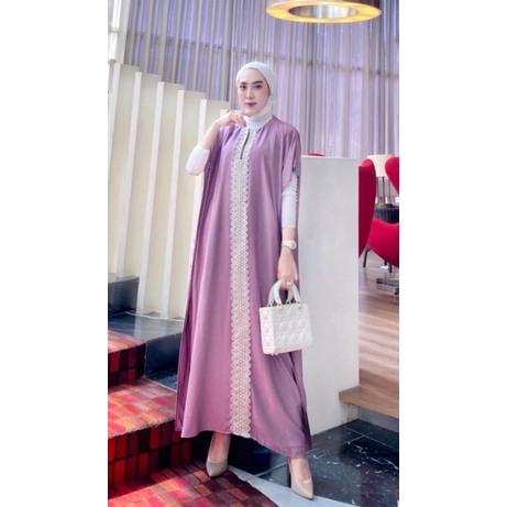 Daster kaftan by Naura/Kaftan Renda Panjang/Harga Penghabisan