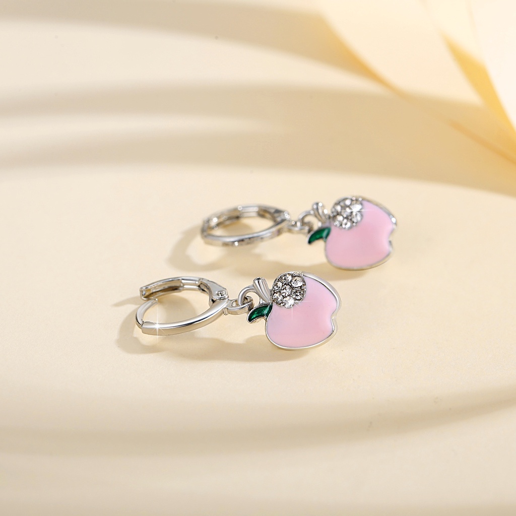 Y573 [COD✔]Anting-Anting Apple Anak-Anak Stainless Steel Berlapis Emas Aksesoris Tahan Pudar