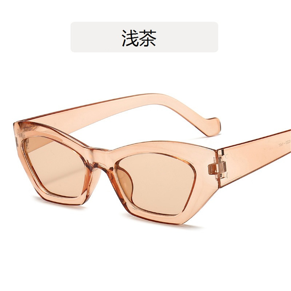 【COD Tangding】Fashion Cat Eye Sunglasses Personalized Jelly-colored Sunglasses Cross-Border Polygon Sunglasses Tide