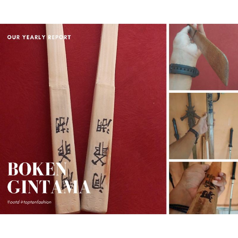 Boken | Pedang Kayu | Pedang Cosplayer | Pedang Gintama | Shiroyasha | Pedang Kayu Murah