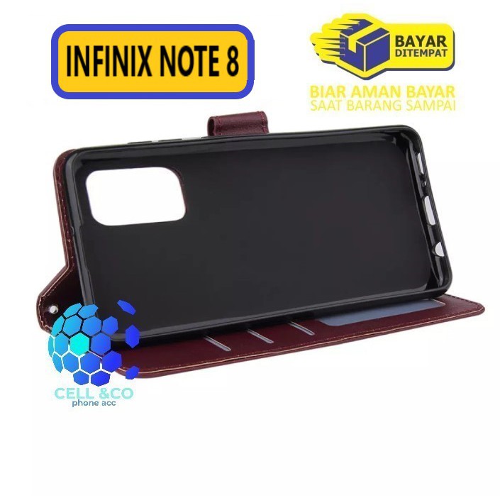 Flip cover INFINIX NOTE 8 Flip case buka tutup kesing hp casing flip case Premium leather wallet