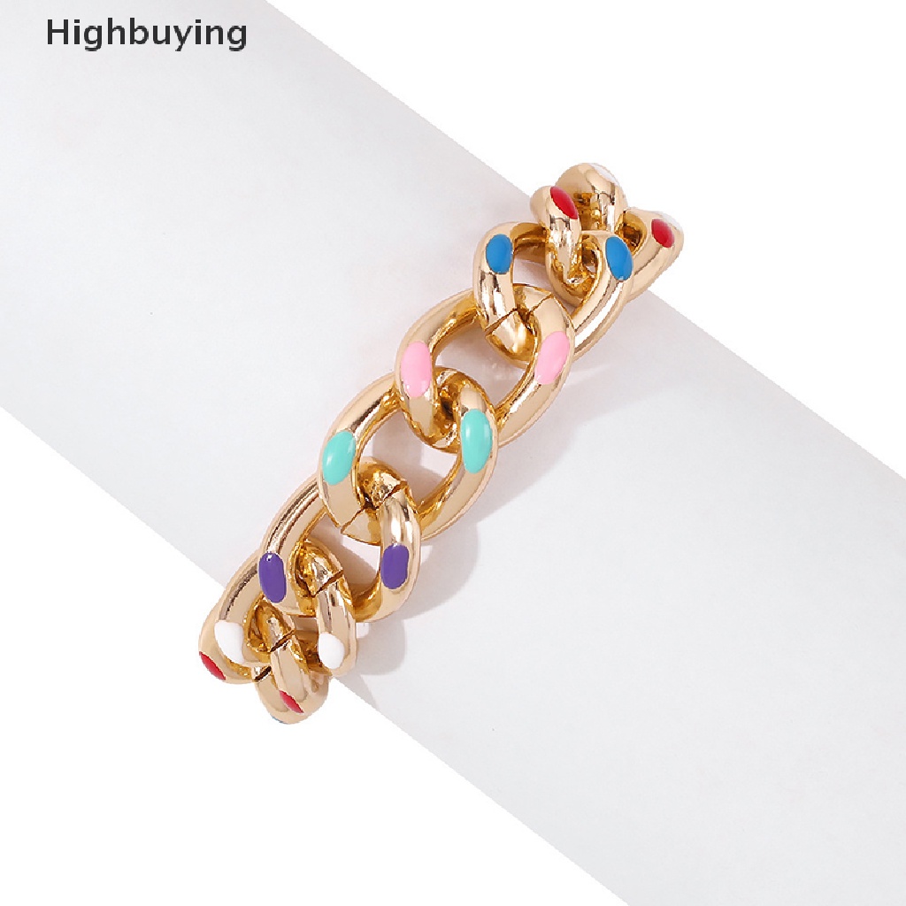 Gelang Rantai Bahan Aluminum Warna-Warni Gaya Hip hop Untuk Wanita Glory