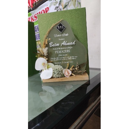 cuting akrilik  tetes air tulisan mahar bahan akrilk