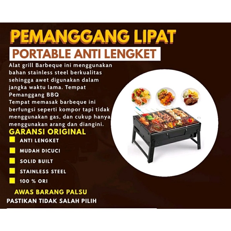 ALAT PANGGANGAN BARBEQUE SATE PORTABLE / BAKARAN SATE / PEMANGGANG SATE FREE DUS &amp; BUBBLE VD