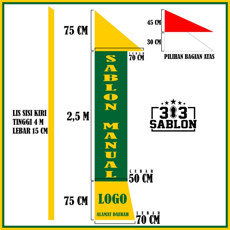 Sablon umbul umbul 4 Meter