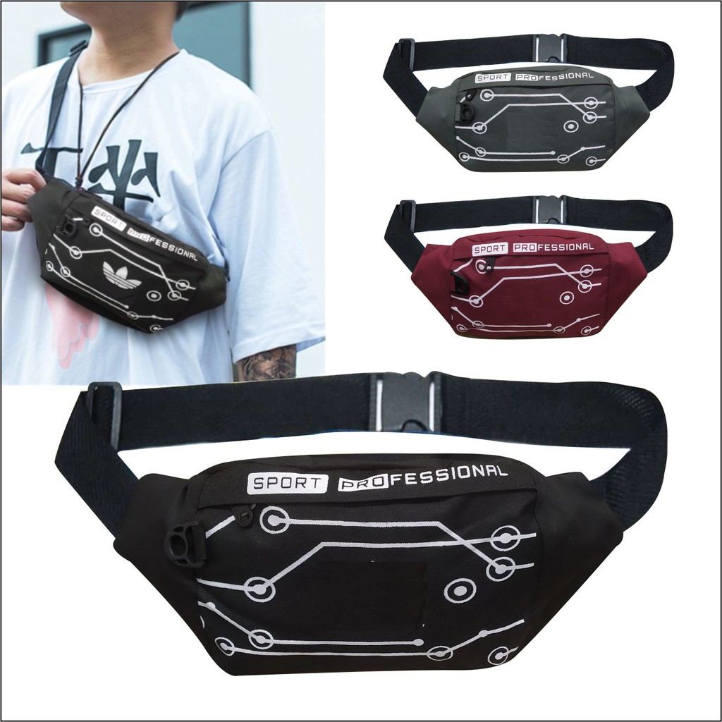 Tas Pinggang Waistbag Pria Model Selempang Kasual Sablon Distro Slingbag Bahu Keren - PG - 8845