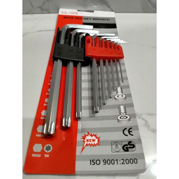 kunci l kombinasi set 9pcs kunci L soligen B02