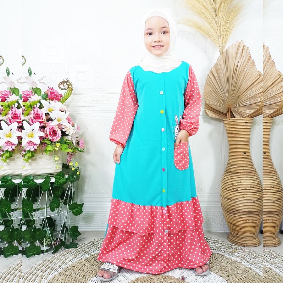 PEVITA ANAK ONDE POLKADOT DRESS GAMIS 2-12tahun GL FASHION