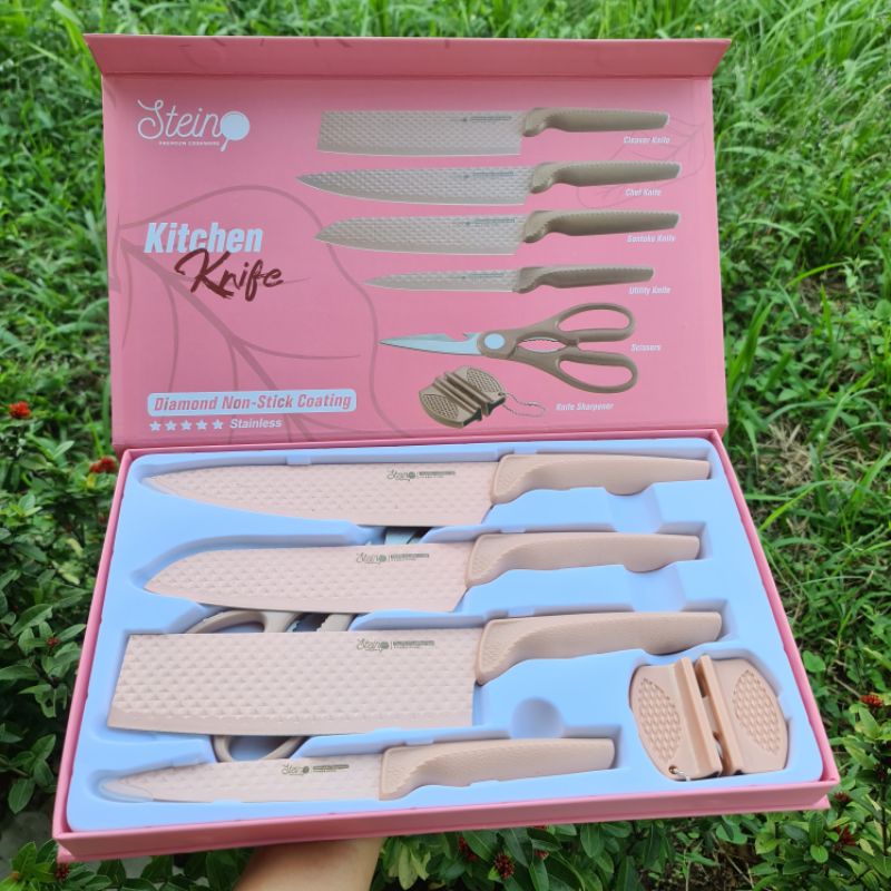 Pisau Set Stein Cookware Diamond non Coating Knife Set / Pisau Set / Pisau Dapur / Pisau Bagus Stein Pisau Set / PISAU STEIN HIGH QUALITY / COOKWARE DIAMOND