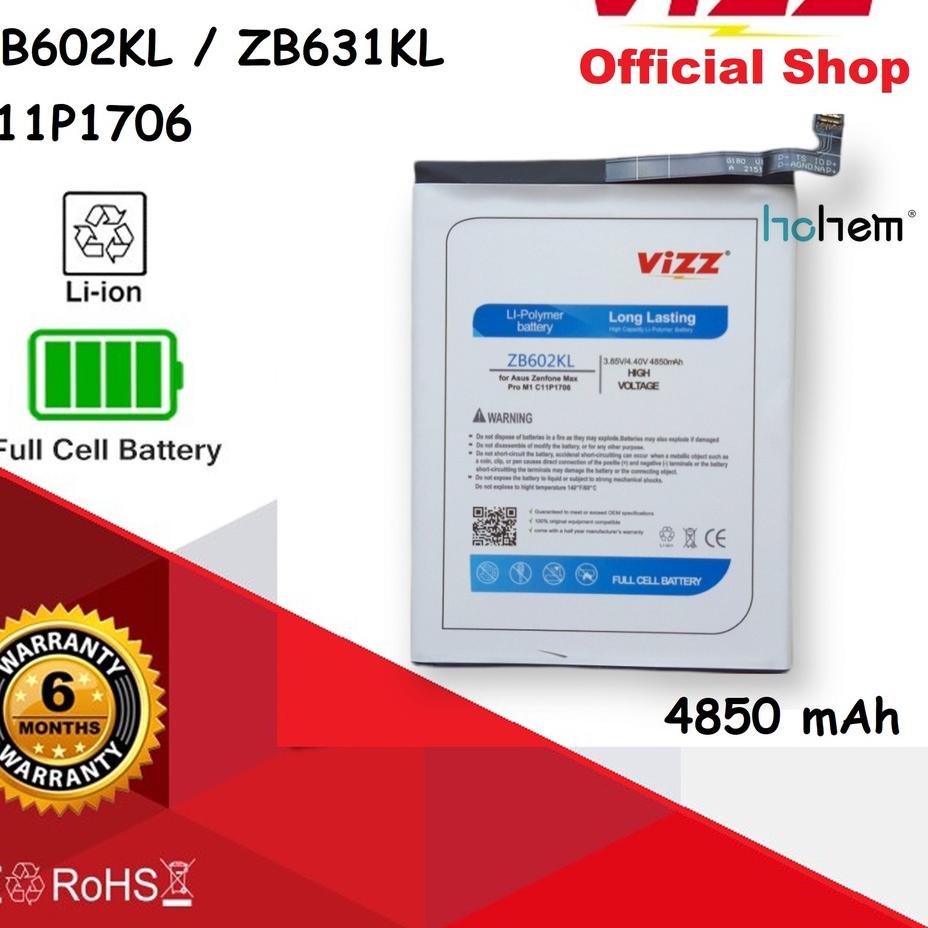 Top Design--Baterai Vizz Double Power Asus Zenfone Max Pro M1 ZB602KL M2 ZB631KL C11P1706 Batre Batr