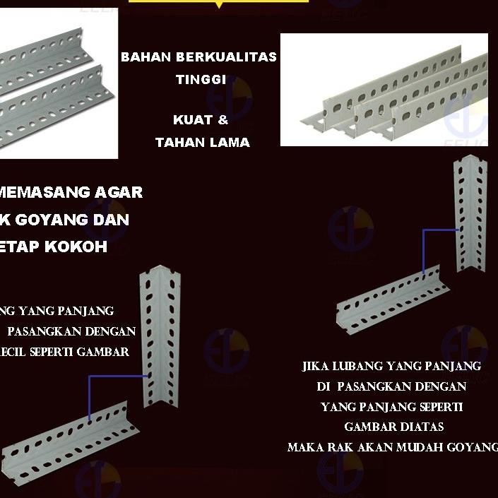 Best EELIC BER 1 2MM 100CM Besi  Siku  Lubang Rak  Serbaguna 