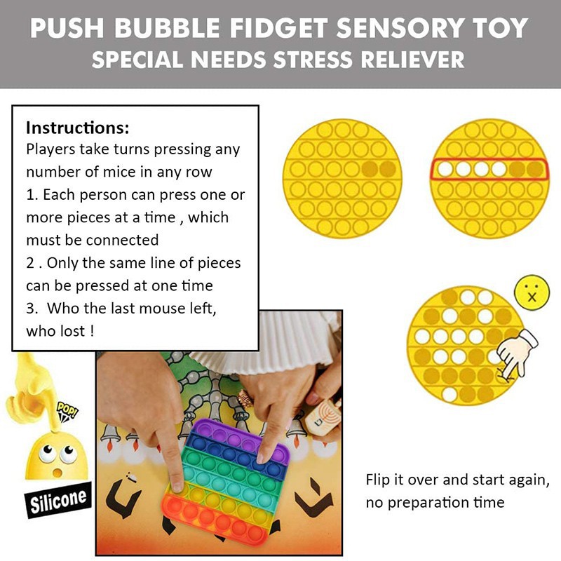Pop It Fidget Toy Murah Rainbow Mainan Anak Penghilang Stress Tiktok-3