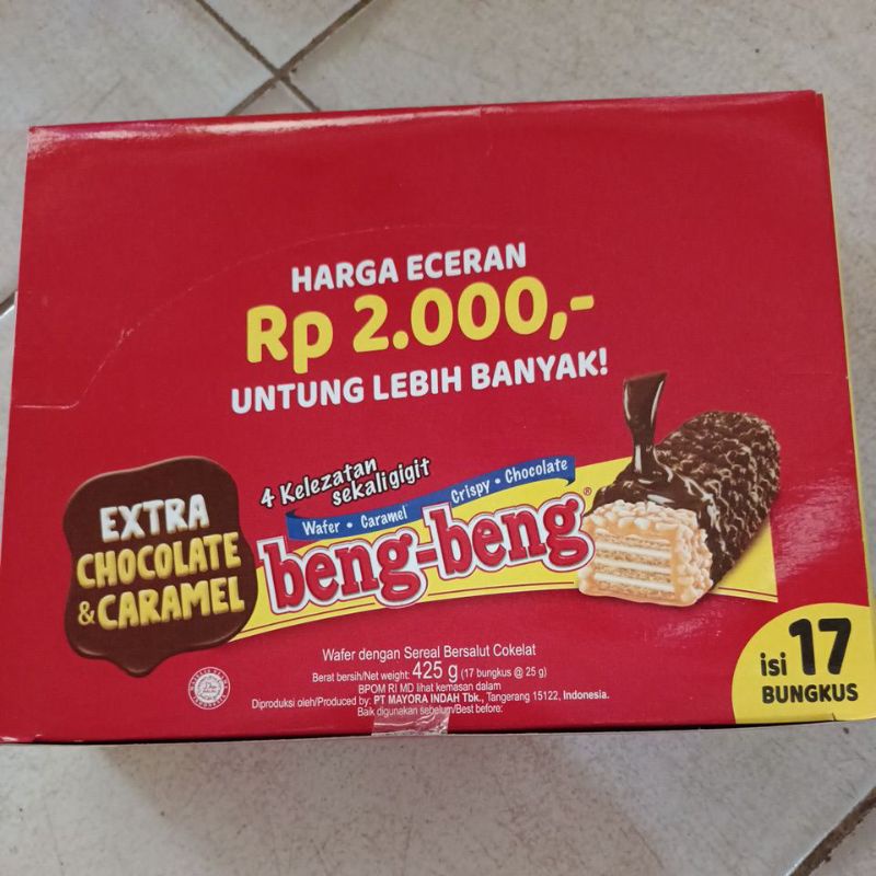 Beng beng chocolate per kotak (isi 17 bks)