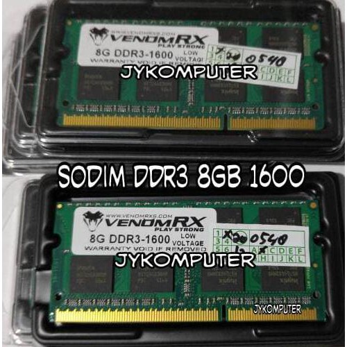 Ram Laptop 8GB DDR3 PC 12800 SODIMM Memory 8G memori Sodim PC3L 1600