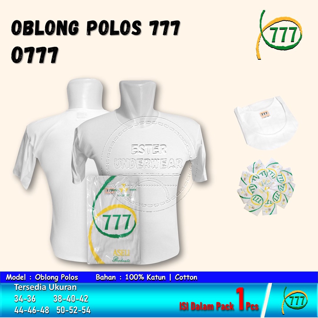 KAOS OBLONG PRIA 777 POLOS |O777 ISI 1 Pcs BAHAN KATUN