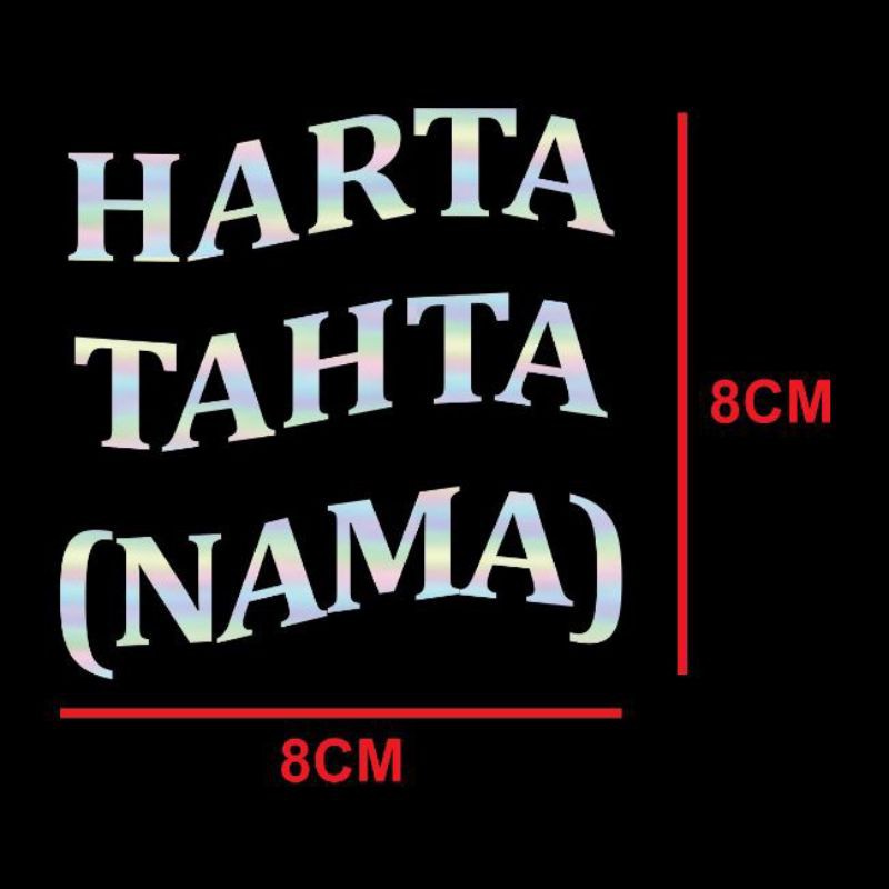 

STIKER CUTTING HOLOGRAM HARTA TAHTA NAMA BISA REQUEST NAMA