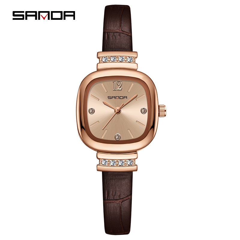 SANDA 7052 Jam Tangan Wanita Analog Tali Kulit Quartz WATCHKITE WKOS