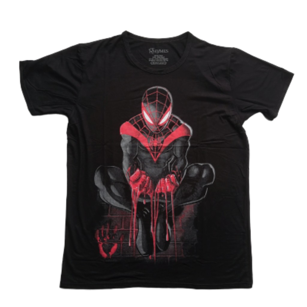 Kaos Big Size Spiderman Miles Morales  Baju Pria Jumbo Tshirt Superhero Rhymes Import Atasan Spider