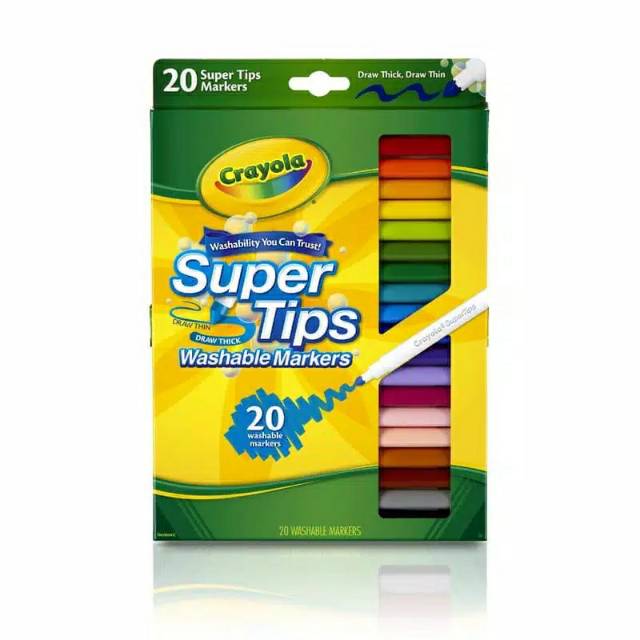Crayola Washable Super Tips Fine Line Markers - 20 / Crayola set