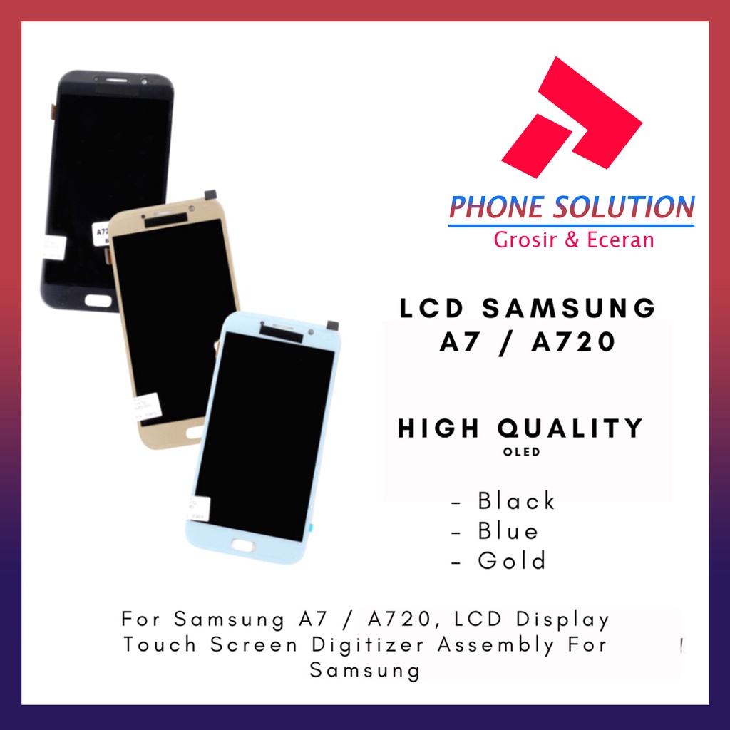 LCD Samsung A7 A720 2017 Fullset Touchscreen // Supplier LCD Samsung - Garansi 1 Bulan