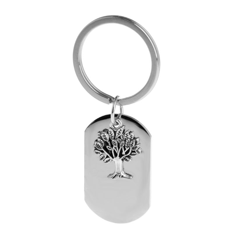 SIY  Key Ring Silver Fashion Men Life Tree Keys Storage Keychain Jewelry Dog Collar Identify Pendant Organizer Portable Alloy Rings Decoration