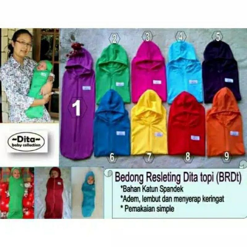 SNI PREMIUM Bedong instan Resleting Topi dita MOONS CARE Bedong topi dita bedong swaddle Instant lampin