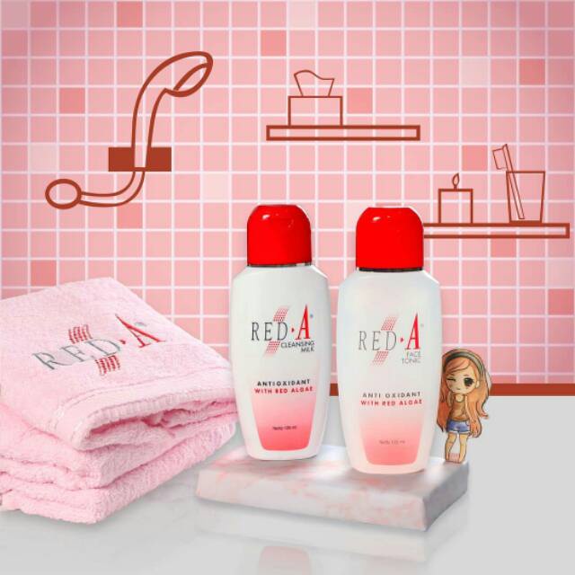 RED A Series BPOM Face Cleanser Facial Foam Face Tonic Moisturizer Eyebrow Cake Viva (VH)