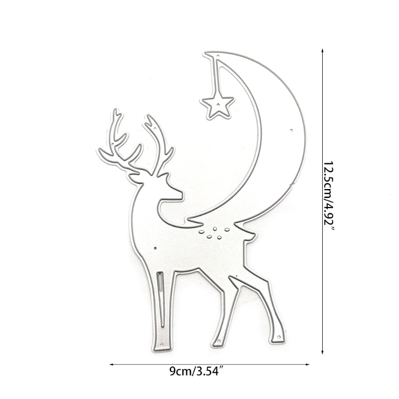 Cetakan Stensil Cutting Dies Motif Rusa Natal Bahan Metal Untuk Scrapbook / Craft DIY