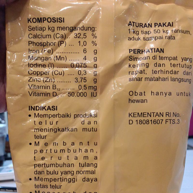 MINERAL FEED SUPPLEMENT AYAM ITIK 1kg / VITAMIN AYAM / VITAMIN ITIK / MEDION