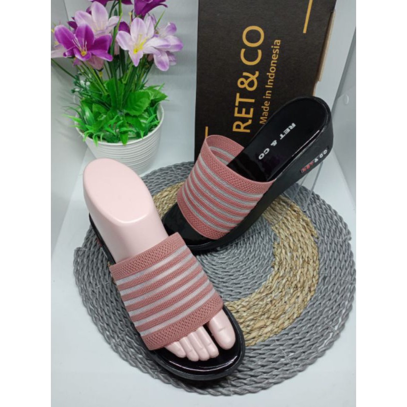 sendal wanita wedges/sandal wanita ORIGINAL/sandal slop wedges RET &amp; CO