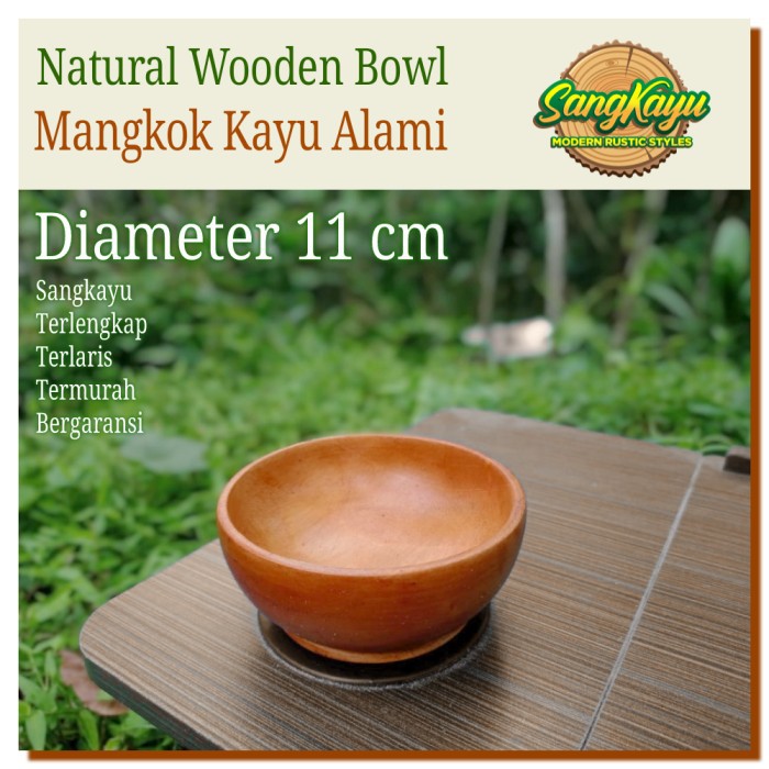 Wooden Bowl Mangkok kayu 11 cm mangkuk kayu mangkok sambal mangkok mie