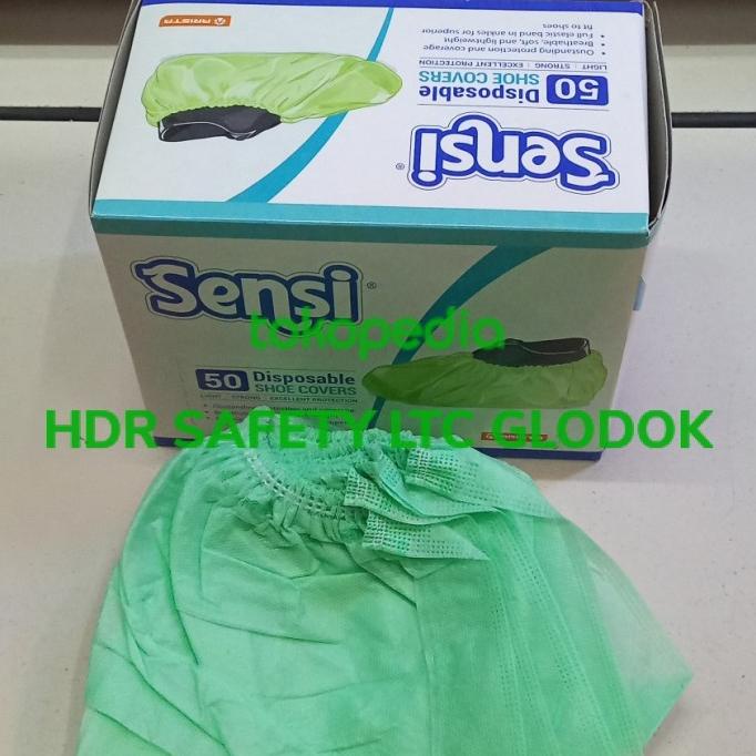 Sensi Cover Shoes Penutup Sepatu Medis Disposible Isi 50 Hijau