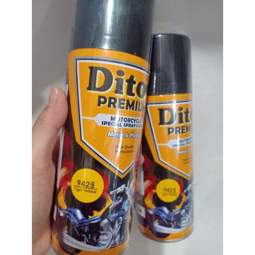 Pilok Pilox Cat Semprot DITON Premium Warna Kuning Orange Yelow ( Tiger Yellow, Master Yellow, Yellow Metallic, Candytone Orange, Candy Yellow, Flouorescent Orange Stabilo, Stabilo Yellow, Pastel Yellow, dll ) 400cc/400ml