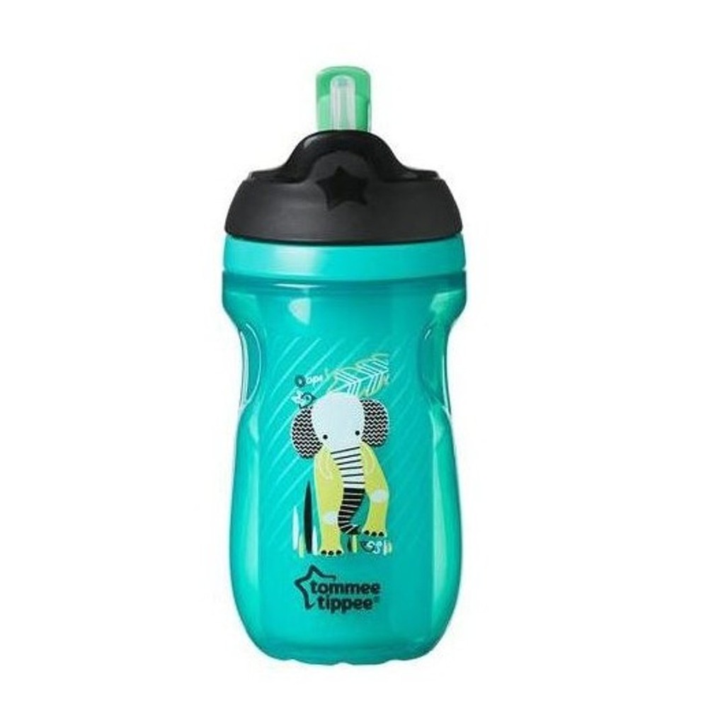 BOTOL SEDOTAN ANAK  / Tommee Tippee Trainer Insulated Straw Cup (12m+) READY ELEPHANT GREEN