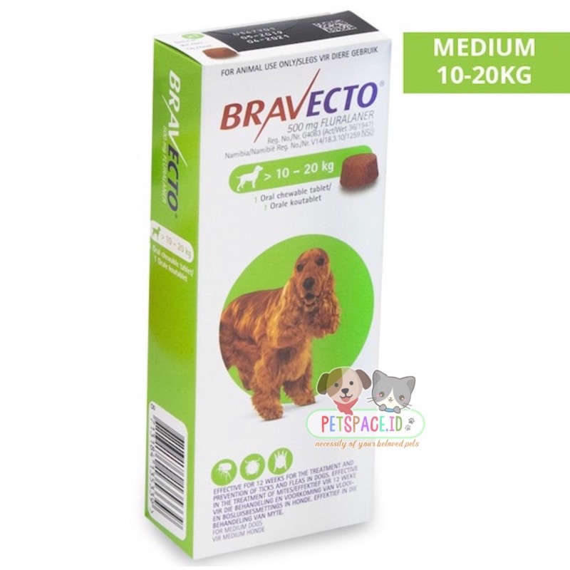 Bravecto Medium 10-20kg ll obat kutu anjing