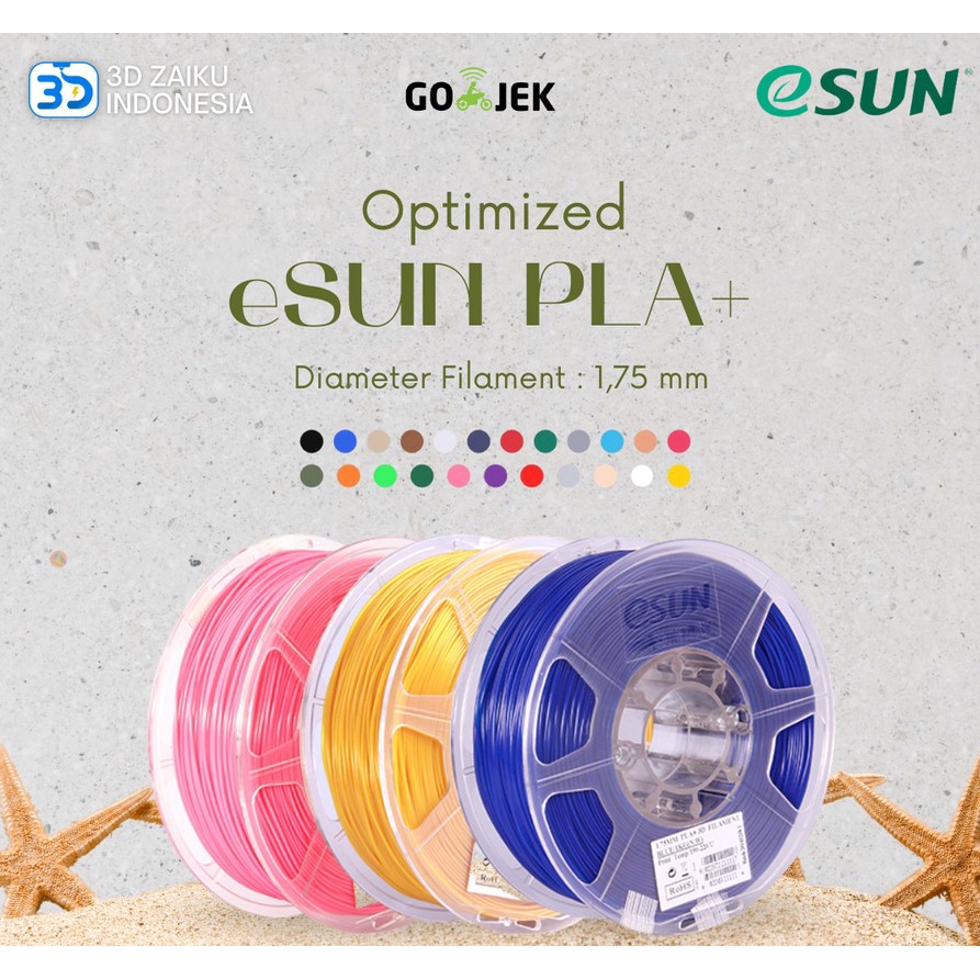 Jual ESUN 3D Filament Terbaru Optimized PLA+ ABS+ Filament 1.75 Mm ...