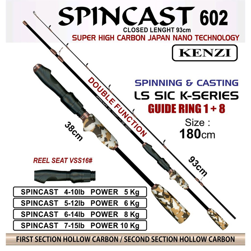 Joran Kenzi Spincast SC 602 4-10lbs Spin Cast Murah