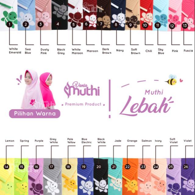 Jilbab Vania Muthi Lebah sz S (4-8th)