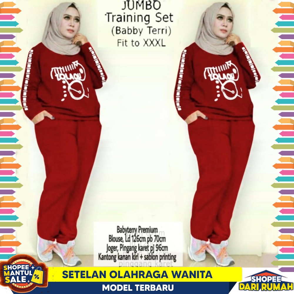 Setelan Baju Olahraga Muslimah Hilya Baju Senam Wanita Jumbo Set Seragam Olahraga Wanita Hijab Set