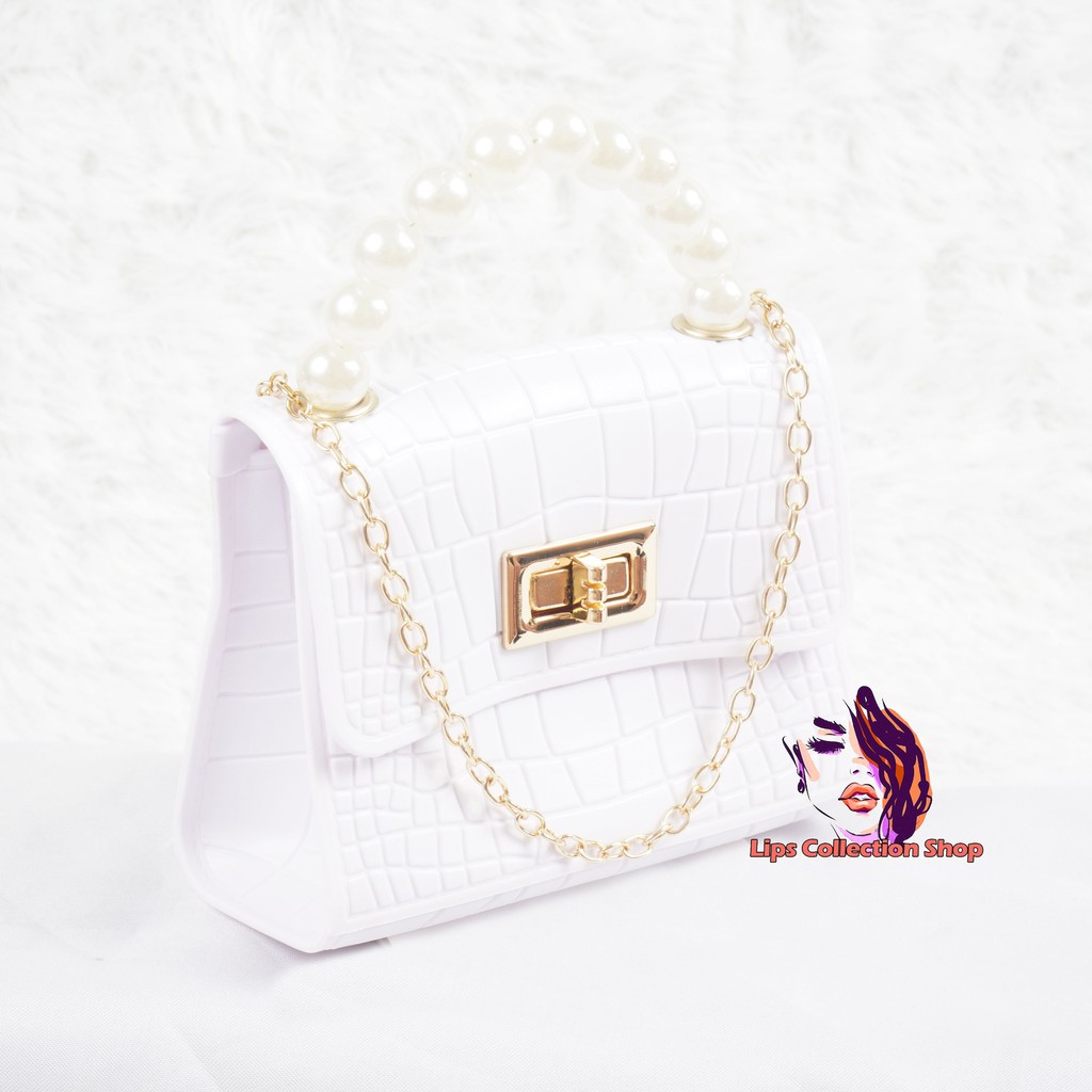 Tas Jelly Mini Croco Pearl | Tas Jelly Mini Motif Buaya Croco | Tas Selempang Jelly