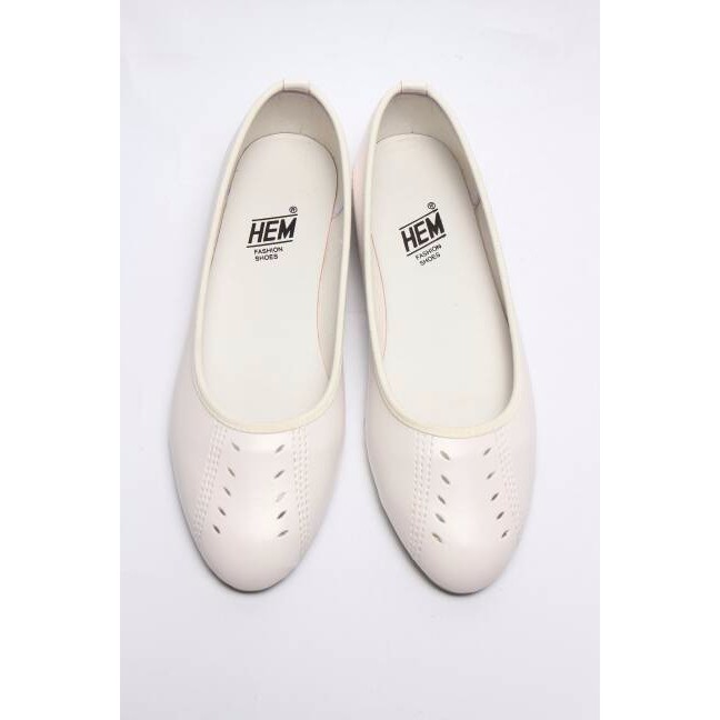 PROMO Sepatu Wanita Flatshoes HEM Putih - 602
