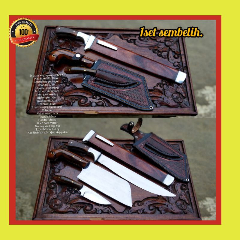 PISAU SEMBELIH/PISAU CACAH/PISAU PILET 1 SET KUALITAS SUPER PREMIUM