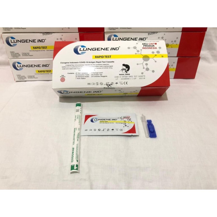 Alat Test Swab Antigen / New Lungene Biru Swab Antigen Deteksi Omicron Eceran 1 Pcs